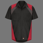 Tri-Color Short Sleeve Shop Shirt